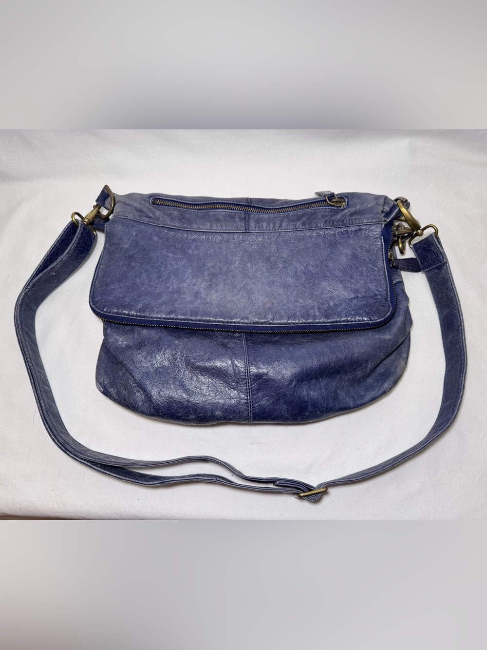 Latico Vintage Blue Leather Crossbody Bag